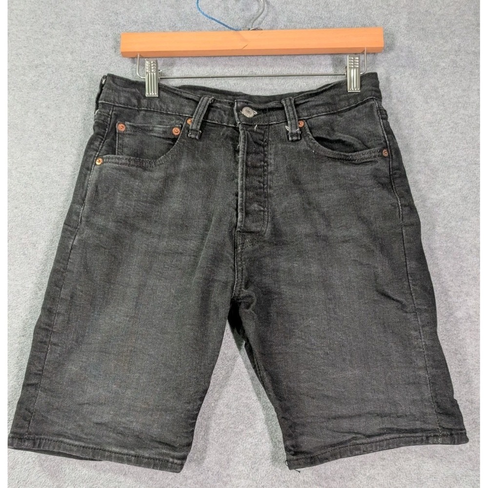Levi's 501 Button Fly Denim Shorts Men's 31 Black Jean Shorts Skate Grunge